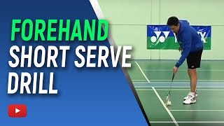 Badminton  Forehand Short Serve Drill  Kevin Han 13time US National Champion [upl. by Romeyn]