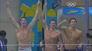 USA Win Mens 4 x 200m Freestyle Relay Gold  London 2012 Olympics [upl. by Ennirok]