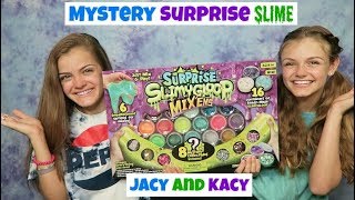 Mystery Surprise Slime Challenge  Jacy and Kacy [upl. by Casey]