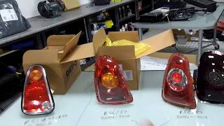 BMW Mini R56R57 Rear Light Types and LED Upgrades [upl. by Atnovart]