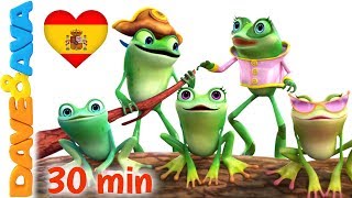 😎 Cinco Ranas Manchadas  Canciones Infantiles  Canciones para Niños de Dave y Ava 😎 [upl. by Mayrim]