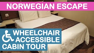 Norwegian Escape NCL Wheelchair Accessible Inside Cabin Tour [upl. by Raknahs]