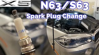 BMW X5 N63S63TU Spark Plug Change [upl. by Ellehcer]