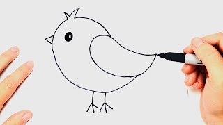 How to draw a Bird Very Easy Step by Step [upl. by Lenoyl851]