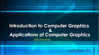 Introduction To Computer Graphics ampIts Applications MALAYALAM [upl. by Leeth]