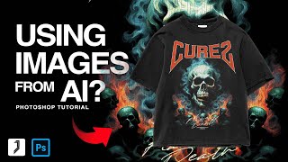 Create STREETWEAR TShirt from AI images  PHOTOSHOP TUTORIAL [upl. by Lechar]