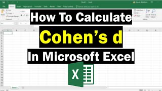 How To Calculate Cohens d In Excel [upl. by Pieter]