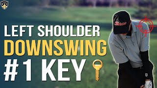 Left Shoulder Golf Downswing ➜ Hit Solid Iron Shots [upl. by Ainad348]