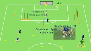 circuito físico técnico de conducción y tiro para fútbol base [upl. by Cally]