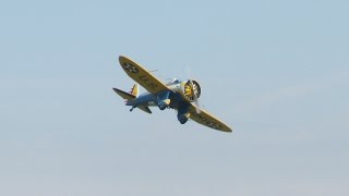 Best Propeller Sound Ever Boeing P26 Peashooter  Flying Legends 2014 [upl. by Meeks877]