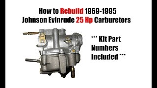 25 Hp Johnson Evinrude Carburetor Rebuild [upl. by Anaitit268]