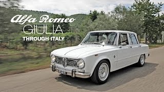 1972 Alfa Romeo Giulia Super through Italy Lago Bolsena [upl. by Eellek]