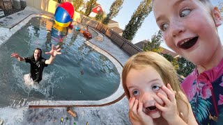 we made a SKATE PARK SWiMMiNG POOL backyard water surprise amp slip n slide with Adley Niko amp Navey [upl. by Rebel735]