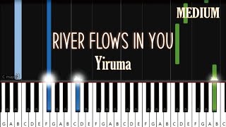 River Flows in You  Yiruma  MEDIUM Piano Tutorial [upl. by Lina521]