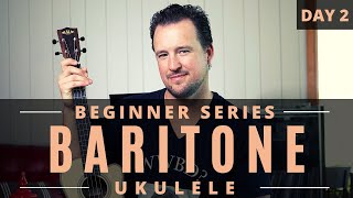 Baritone Ukulele Beginner Series  Day 2  Tutorial  Chords  Play Along [upl. by Namlaz52]