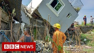 Powerful earthquake hits northern Philippines  BBC News [upl. by Anahsor43]