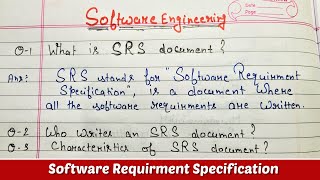 SRS in Software Engineering  Software Requirement Specification  SRS Document [upl. by Aekin345]