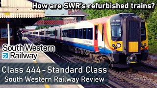 SWR Refurbished Class 444  Standard Class Review Portsmouth to London [upl. by Nnagem145]