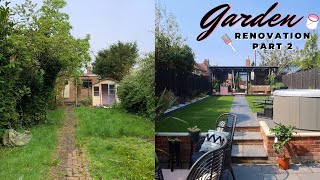 GARDEN MAKEOVER  Garden Transformation with Hot Tub amp Pergola  Part 2 [upl. by Ahseenal73]