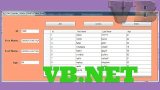 VBNET  How To Add And Update A Row To DataGridView From TextBox  Delete Row In VBNET With Code [upl. by Anahcar]