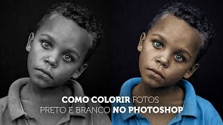 Como colorir fotos preto e branco no Photoshop [upl. by Ymmij]