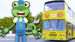 Geckos Real Vehicles  Trucks Buses Excavators Diggers  Trucks For Kids  Kids Videos [upl. by Vinita169]