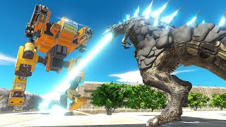 Mech DEFENDS City From GODZILLA  Animal Revolt Battle Simulator [upl. by Noraf]