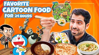 Eating Favorite Cartoon Food For 24 Hours  Part 2  cravingsandcaloriesvlogs [upl. by Aenad]