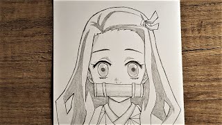 How to draw nezuko step by step easy  nezuko drawing [upl. by Eicram]