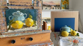 Lemons amp French Pot Still Life Painting Demonstration [upl. by Batty]