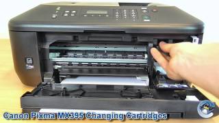 Canon Pixma MX395 How to Change Ink Cartridges [upl. by Dnomayd]