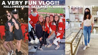 VLOG halloweekend date party homecoming gameday  kendra scott GIVEAWAY [upl. by Jerald]