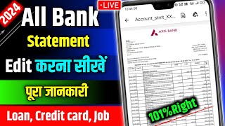 Bank Statement Edit Kaise Kare Mobile Se  Bank Statement Pdf Me Edit Kaise Kare  Edit Statement [upl. by Astiram]