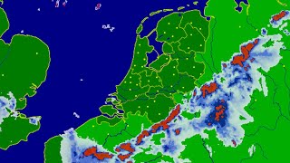 Buienradar timelapse onweer  7 juni 2016  Zware buien [upl. by Sol724]