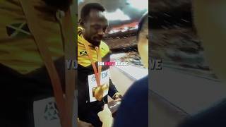 He Crashed Into Usain Bolt 😬 But Then Gave Him A Gift [upl. by Deana782]