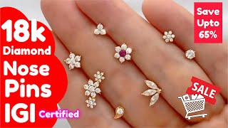 IGI Certified Real Diamond Nose Pins Designs with Price [upl. by Aneem]