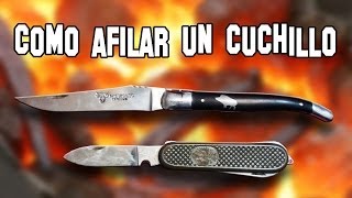 ✔ Cómo Afilar un Cuchillo o Navaja  Supervivencia [upl. by Eleni726]