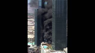 Cosmopolitan fire Las Vegas July 25 2015 RAW footage [upl. by Nallek]