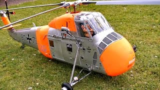 SIKORSKY S58 H34 BIG SCALE RC ELECTRIC MODEL HELICOPTER  RC Airshow Turbine Meeting 2015 [upl. by Rushing]