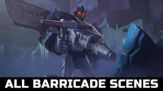 Transformers War For Cybertron Trilogy  All Barricade Scenes [upl. by Lyris]