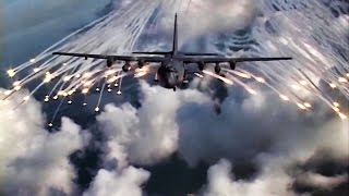 AC130 Gunship Fires AntiMissile Flares [upl. by Brenn]