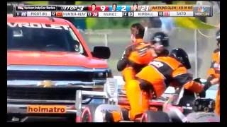 2016 Indycar Grand Prix of Watkins Glen Will Power CRASH [upl. by Leonteen]