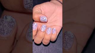 Easy nail art design with nail stamper 💅✨💖nailartdesigns trending youtubeshorts stamper [upl. by Ahsienom]