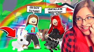 HAGO UNA BATALLA DE MASCOTAS CONTRA MI MAYOR FAN TIENE MUCHAS LEGENDARIAS en ADOPT ME ROBLOX 😱 [upl. by Plumbo]