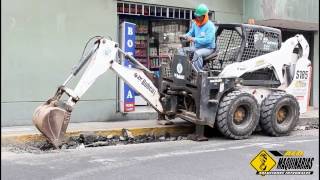 Alquiler de minicargador con brazo excavador  Aló Maquinarias [upl. by Ahsenwahs]