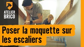 Poser la moquette sur les escaliers  Atelier brico HORNBACH [upl. by Columba]