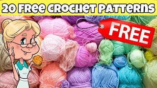 20 FREE CROCHET PATTERNS For Everyone  Happy Crocheting [upl. by Averill]