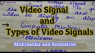 Video Signal and Types of Video Signals in Multimedia and Animation  lecture 1 polytechguru [upl. by Norry]