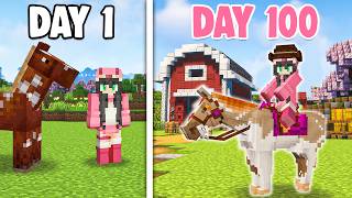 I Spent 100 Days Building a Cottagecore Horse Ranch in Minecraft [upl. by Nylodnew]