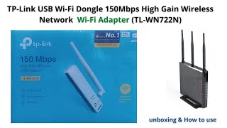 TPLink USB WiFi 150Mbps High Gain Network WiFi Adapter TLWN722N How to use amp unboxing [upl. by Anaira]